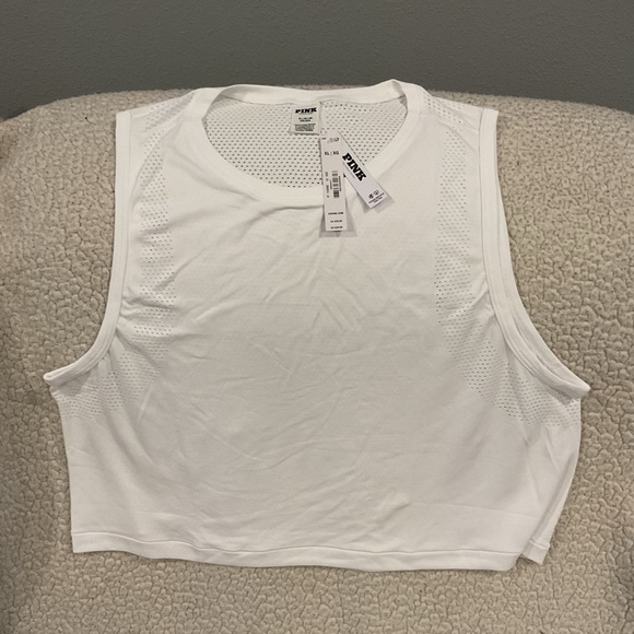 PINK Victoria's Secret White Muscle Tee - Picture 1 of 3